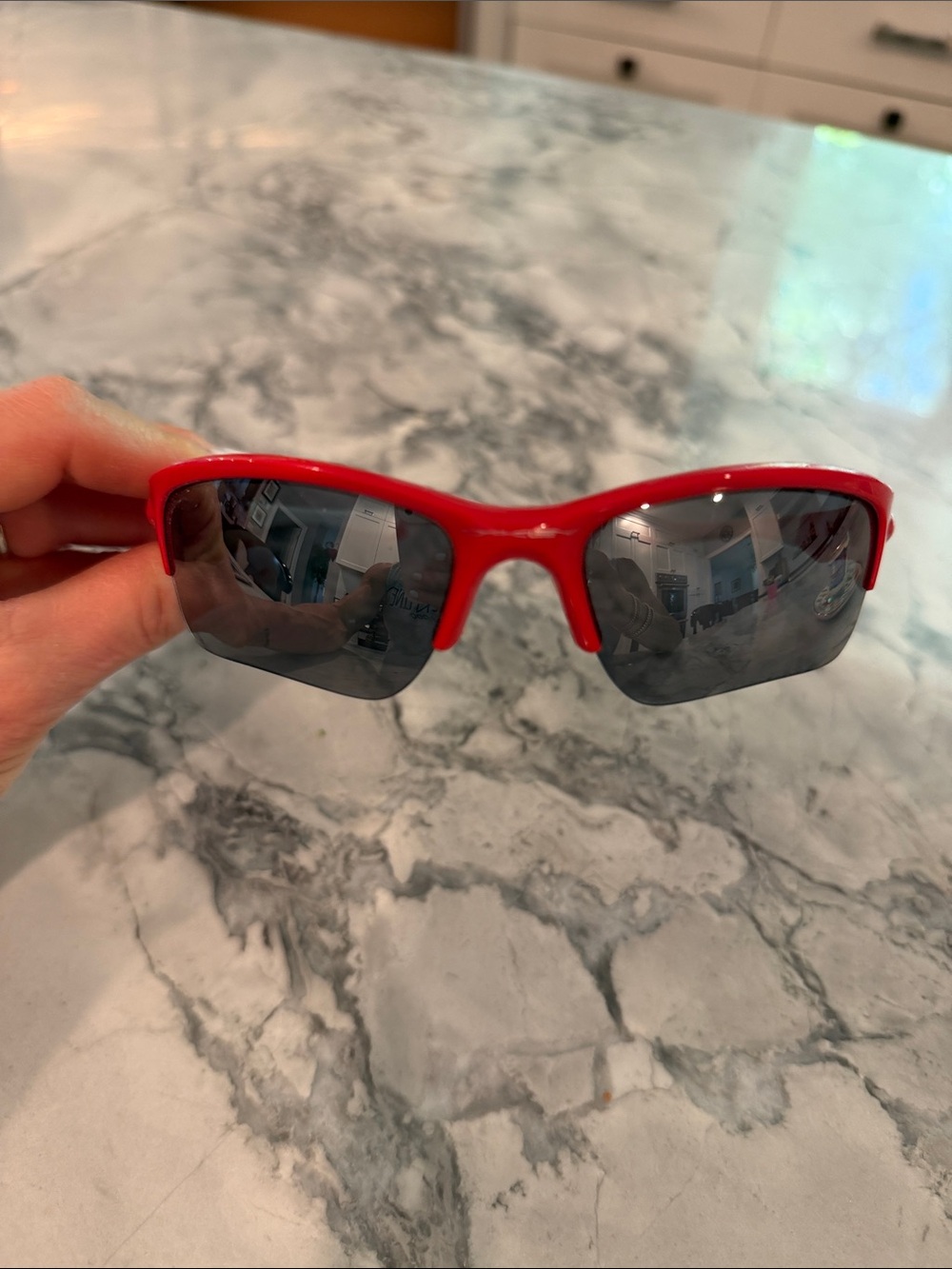 Oakley Youth Sport Sunglasses Red White OJ900-08 Semi Rimless